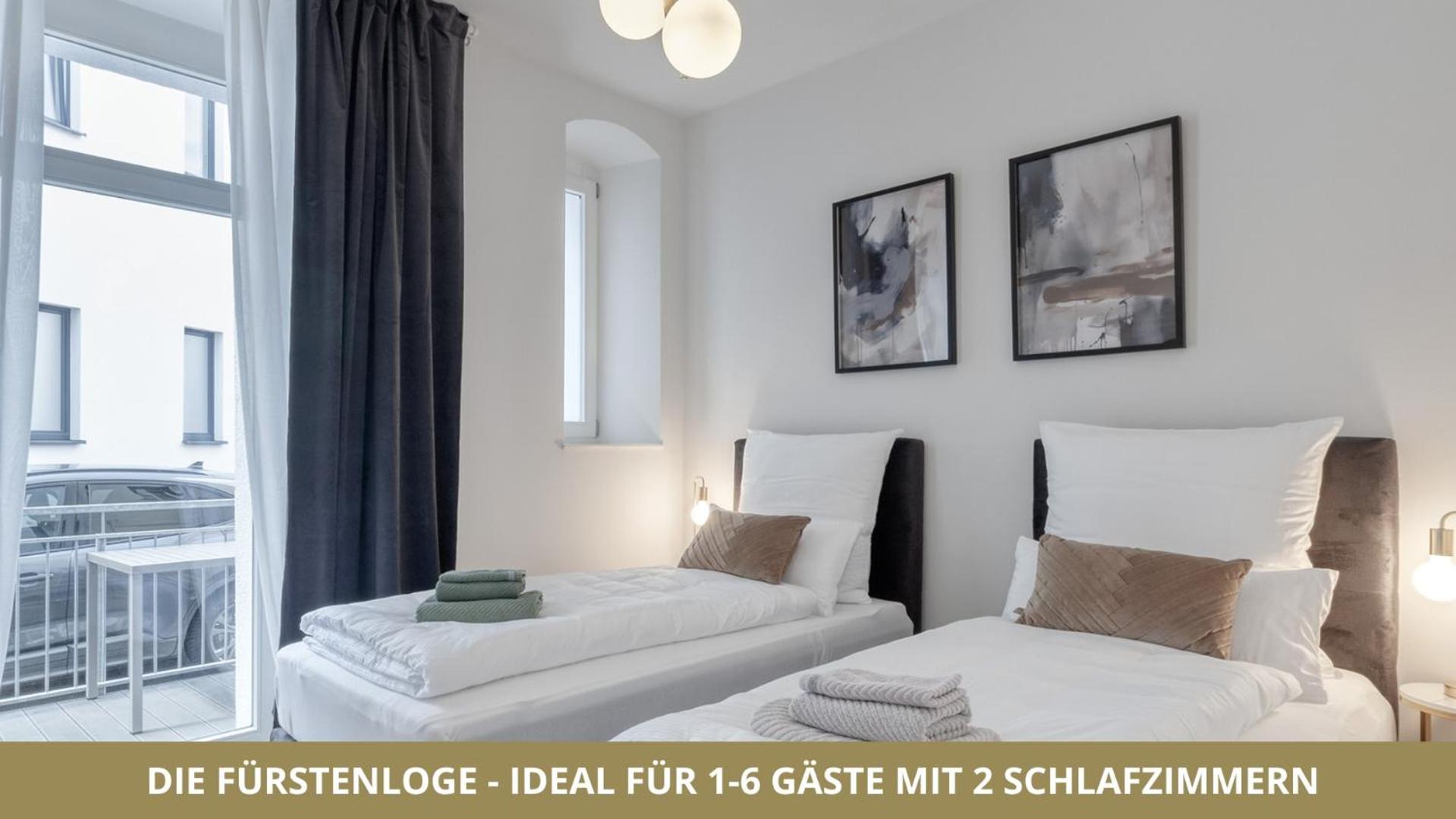 Neu Fewo Fuerstenloge 1-6 Pers Hinter Dem Markgraeflichen Opernhaus - 2 Schlafzimmer Mit Boxspringbetten 4 Einzel Oder 2 Doppelbetten, Balkon Und Einbaukueche, Barrierearm Bayreuth Extérieur photo
